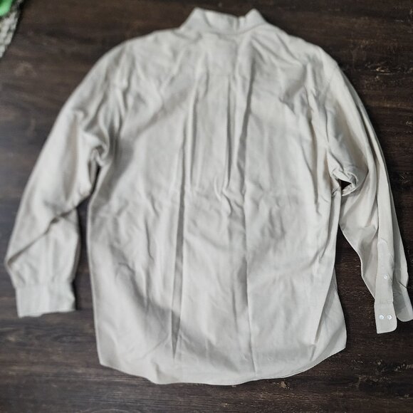 Tommy Hilfiger Mens Shirt 16 34/35 Beige Khaki Button Up Original Oxford Dress - Picture 4 of 4
